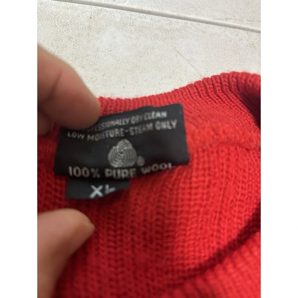 VTG LIDO SPORTS Men‎ Size XL Red Wool Long Sleeve Pullover Sweater EUC